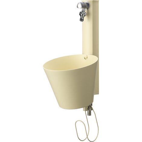 Fontana a Parete da Giardino con doppio Rubinetto 49x23x26,6 cm Belfer 42/PRS Avorio