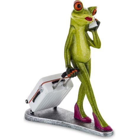Figur – Reisender Frosch mit Koffer, 18,5 cm (1/5)