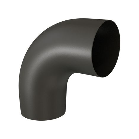 TEN – Coude émail noir mat 90° Ø125 – Raccord fumisterie en acier émaillé – Résistant aux acides et hautes températures