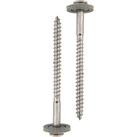 50 Stück 6,380 mm lange, nicht genormte Sechskantschrauben aus Edelstahl 304 mit spitzem Schaft und Dichtung, selbstschneidende Sechskantschrauben mit spitzem Schaft.
