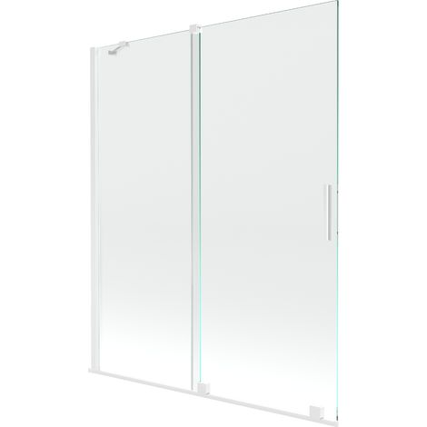 Mexen Velar pannello per vasca da bagno scorrevole a 2 ante 140 x 150 cm, trasparente, bianco - 896-140-000-01-20 (1/5)