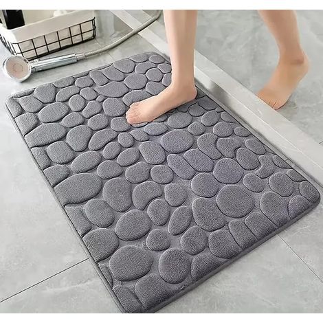 Bath mat, non-slip, super absorbent, suitable for bathroom, shower, bathtub - 40x60 cm (gray) (1/5)