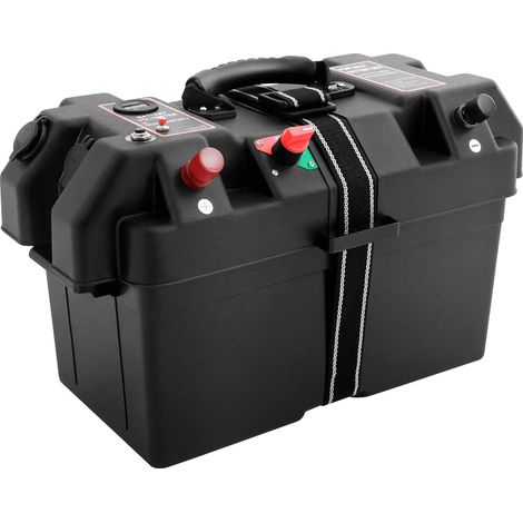 Vano batterie, design portatile, display LED della tensione, nero (1/2)