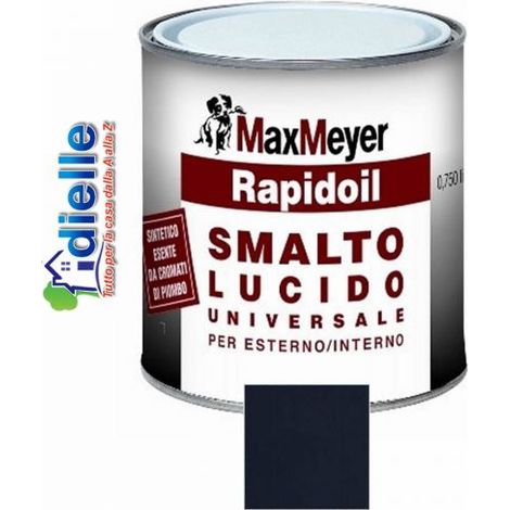 SMALTO VERNICE A SOLVENTE RAPIDOIL BLU SCURO LT 0,75 PER LEGNO FERRO MAX MEYER