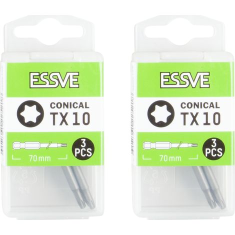 ESSVE TX10 Punte coniche Torx per cacciavite 70 mm 3 pezzi x2 (1/3)