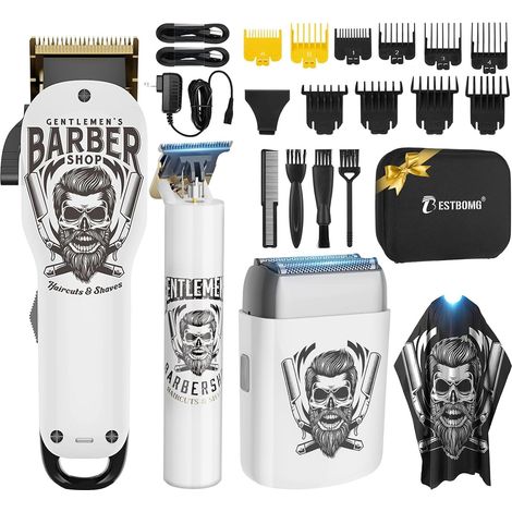 Tondeuse Cheveux Hommes, Tondeuse Barbe Homme, Rasoir Electriques avec écran LED, Rechargeable Tondeuse Finition Precision Kit avec Peigne de Guidage (1/5)