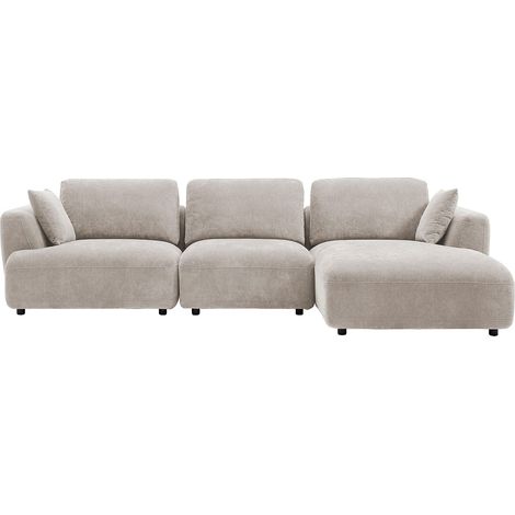 Canapé d'angle droit en tissu beige TINDRALO (1/4)