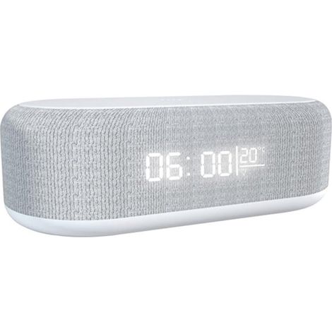 Réveil analogique/numérique avec station de charge sans fil rapide 15 W, blanc, 20 cm (1/5)