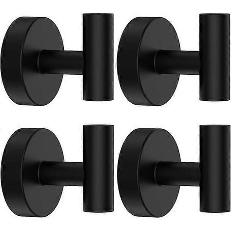 Handtuchhaken, 4er-Pack schwarze Wandhaken, Badezimmer-Türhaken, Wandhaken, schwarze Haken für Handtücher, Badezimmerhaken (1/5)