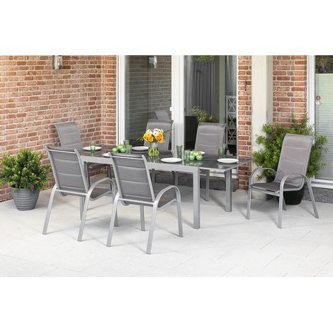 Amalfi di lusso Set 7tlg 6 Sessel Semi T 200(300)x100cm