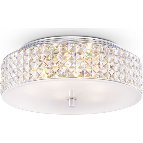 Plafoniera Contemporanea Roma Metallo-Cristallo Cromo 6 Luci 3W 3000K Luce Calda (1/3)