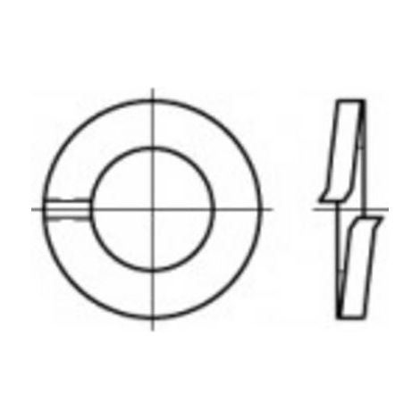TOOLCRAFT 105601 Rondelle Grower Ø intérieur: 8.1 mm DIN 127 Acier à ressort 100 pc(s) Q73879 (1/2)
