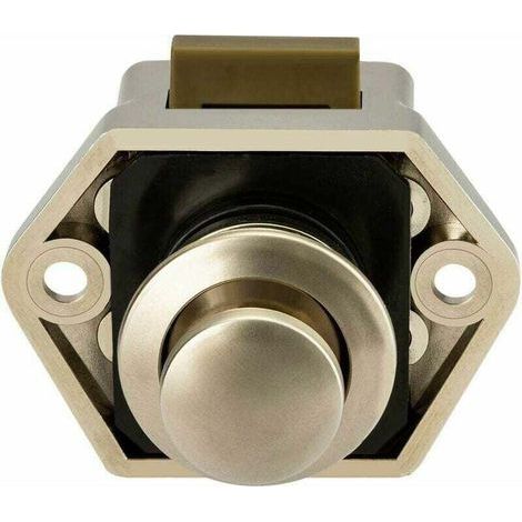 Bouton Poussoir Loquet pour Camping-Car - Fermeture Porte Placard RV Caravane, Lot de 5 (Nickel) (1/4)