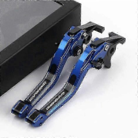 Leviers de frein et d'embrayage courts CNC compatibles avec les motos Aprilia RST 1000 Futura RST1000 (2001-2004) et Caponord ETV1000 ETV 1000 (2002-2007) (CAPONORD bleu). (1/5)