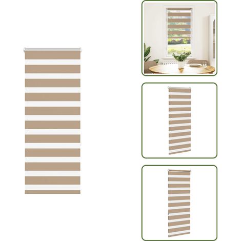 Zebrarollo Sandbraun 65x150 cm Stoffbreite 60,9 cm Polyester - Zebra-Jalousie - Zebra-Jalousien - Zebra-Rollo - Doppelrollo