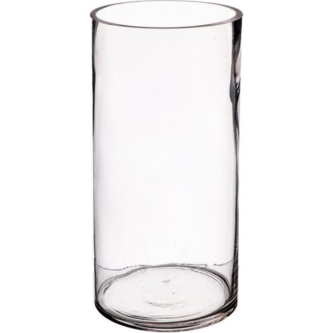 Regalo Italiano Vaso in Vetro Decorativo D 12,5 Cm H 25 Cm – Vaso Alto per Fiori e Arredo