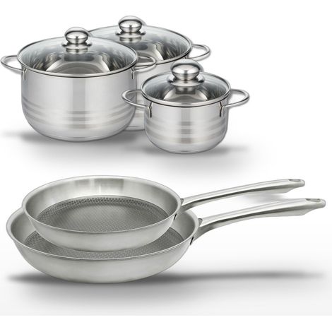 Lot de 2 Poêles 24/28 cm et 3 Faitouts 16/20/24 cm Elo Relief Passion (1/5)