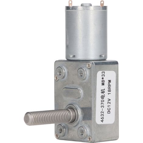 Moteur à Engrenage Réducteur DC 18RPM, Aluminium et Laiton, M8x33mm, 12V - Idéal pour Applications Robotiques et Automatisation (1/5)