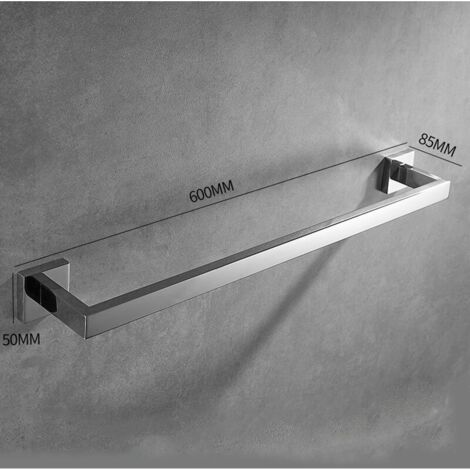 Porte-serviettes 60 cm, porte-serviettes mural moderne, acier inoxydable, accessoires de salle de bain (1/5)