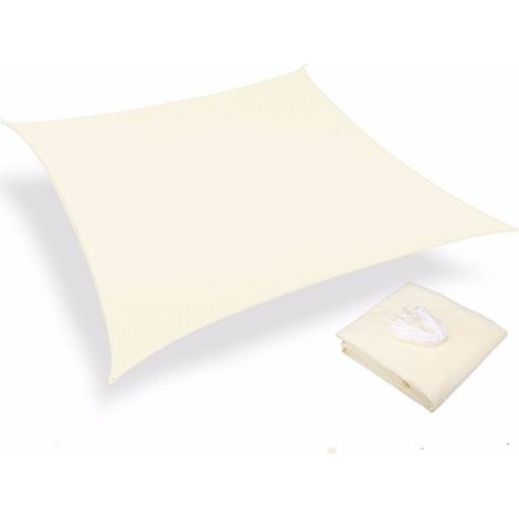 Vela ombra Rettangolare in Poliestere Impermeabile con Corda di 3x2 metri, Beige - RWVoile ombra (1/5)