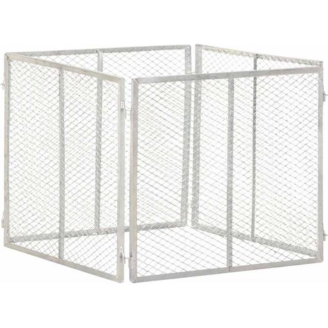 146149 vidaXL Garden Composter 85x85x70 cm Galvanised Iron (1/5)