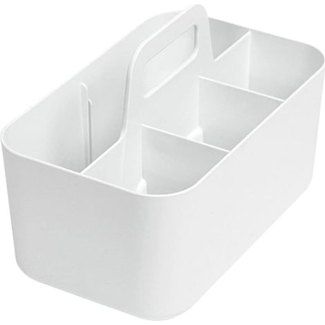 Caja organizadora para artículos de baño de bebé, cesta de almacenamiento para habitación infantil, cesta de ducha con compartimentos, con asa, apta para jabón, champú, esponja, exfoliante, gel de bañ