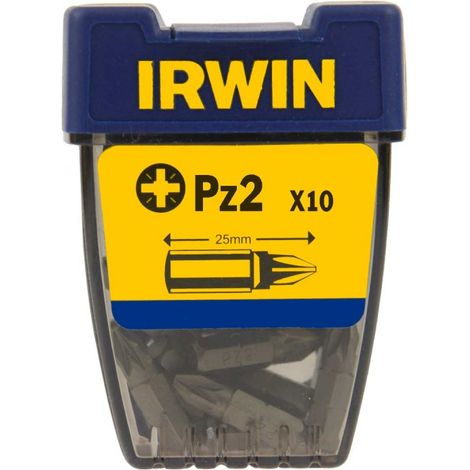 Punta Pozidriv da 1/4" 25 mm, 10 pezzi PZ2 - I-10504339
