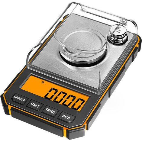 Balance électronique de bijouterie 50g précision 0.001g LCD numérique balance de poche milligramme pour laboratoire pesage