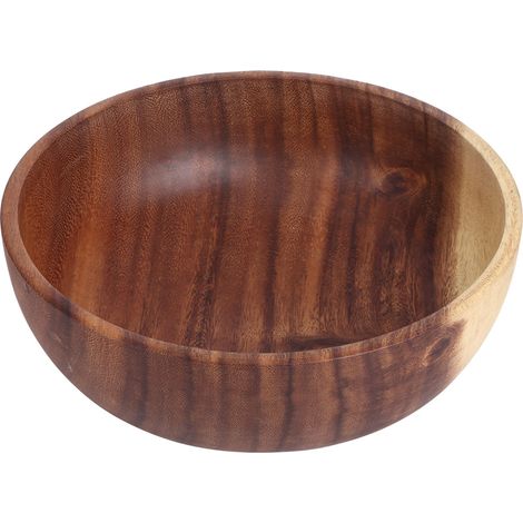 Saladier en bois écologique 22 x 7,5 cm, récipient pour fruits et légumes, vaisselle de cuisine (1/5)