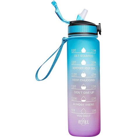 RYD Motivations-Sportwasserflasche – 1000 ml PP mit Zeitmarkierung, ergonomischem Griff und verschiedenen Farben, ideales Geschenk für Fitness- und Outdoor-Aktivitäten (1/5)