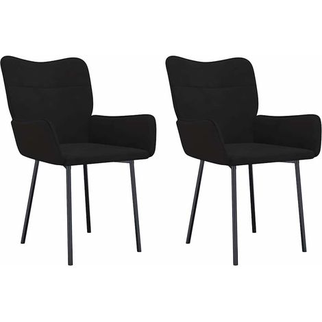 vidaXL Sillas de comedor 2 unidades terciopelo negro (1/2)