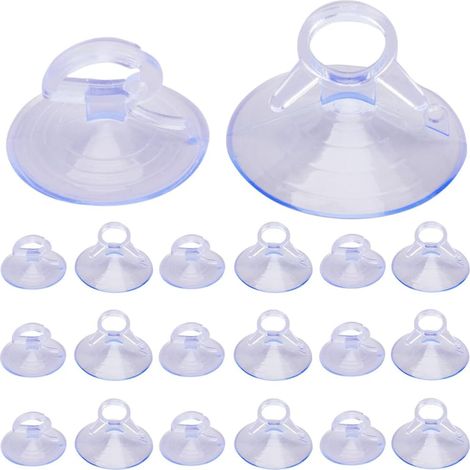 32 pièces Ventouses de Pare-Brise en Verre de Voiture Diamètre 35/45mm Petite Ventouse en PVC Ventouse de Fenêtre de Voiture avec Trou pour Pare-Soleil Automobile Objets, Bleu Acier Clair (1/5)