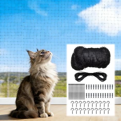 Filet pour chat pour balcon, 3 x 10 m, filet pour chat avec corde de