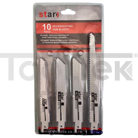 SET LAMA LAME RICAMBIO SEGA A GATTUCCIO LEGNO METALLO FERRO 10pz