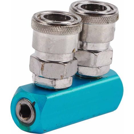 Raccord rapide pneumatique femelle 12 mm pour tuyau d'air, filetage PT1/4 (2 voies) (1/5)