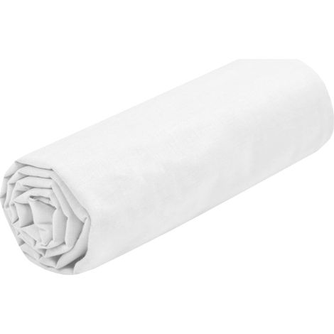 Drap Housse Taille 160x200 cm Grand Bonnet 30 cm 100% Coton Couleur Blanc Modèle Eden Linge de Lit pour Maison Doux et Confortable pour Nid Douillet (1/5)