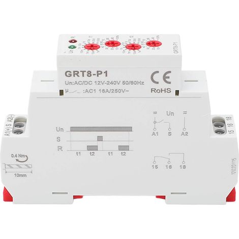 Relais temporisé multifonctionnel avec temporisation programmable (1/5)