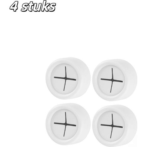 Lot de 4 crochets ronds autocollants pour serviettes, montage mural sans perçage, idéal pour cuisine, salle de bain et maison, couleur blanche (1/5)