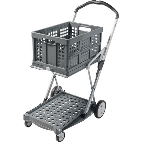 CLAX, Chariot pliable CLAX, avec caisse pliante de 46 l, Grey