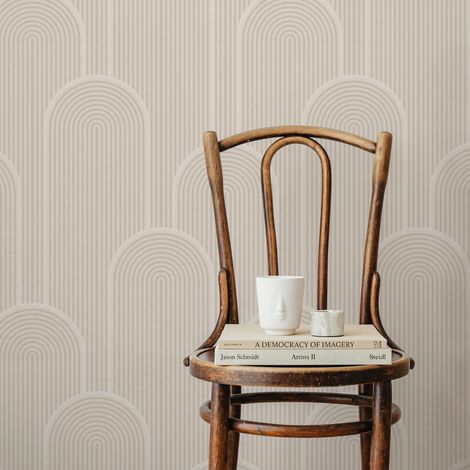 Papier peint intissé Arches 3D 1005 x 52cm Beige poudré (1/5)