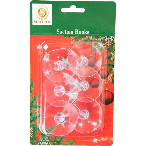 6Pcs Suction Cups Metal Hooks 4.3cm (1/5)