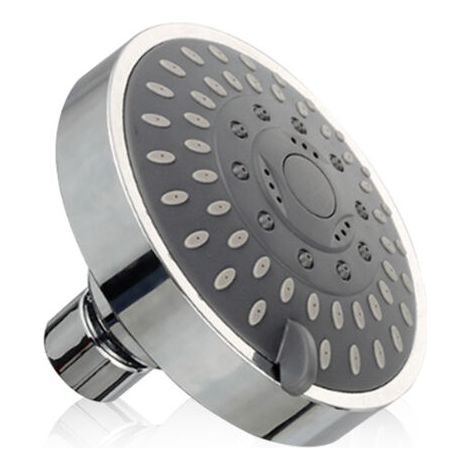 Pommeau de douche haute pression de 10 cm, 5 jets réglables, chrome poli, remplacement pour pommeau de douche effet pluie, anti-obstruction, économie d'eau (1/5)