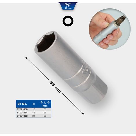 BRILLIANT TOOLS 3/8" Zündkerzen-Stecknuss 21 mm - BT021852 (1/5)