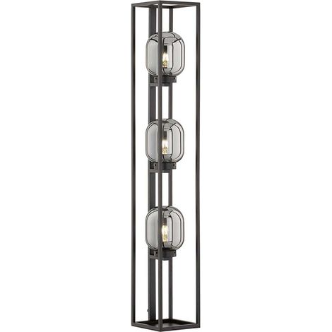 Lampadaire lampadaire lampe de salon métal noir H 130 cm interrupteur au pied (1/5)