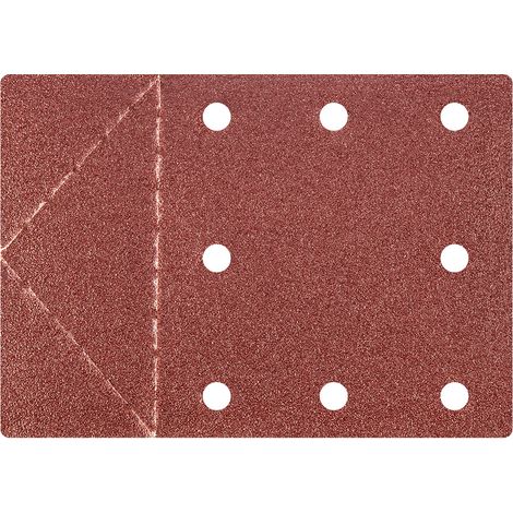 Schleifpapier 115 x 160 mm, mit 8 Löchern, Abreißperforation, Klettverschluss, P80, 3 Stück.