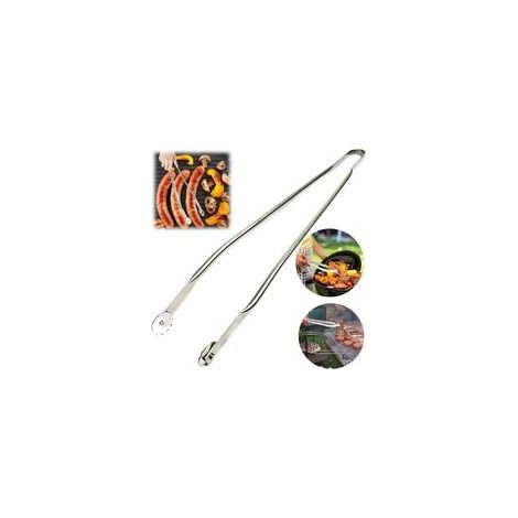 Pince à rouler pour retourner les saucisses, pinces alimentaires, pince à barbecue en acier inoxydable, pince à saucisses pour barbecue, chemin rond anti-brûlure BBQ - 50 cm (1/5)