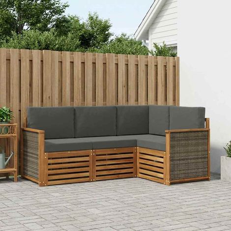 vidaXL Sofagarnituren mit Kissen 4 pcs Massivholz Akazie (1/5)