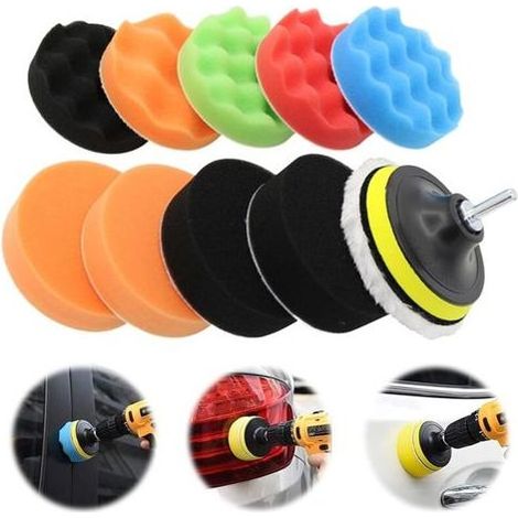 Tampon De Polissage - 150 mm - Pour Perceuse Et Polisseuse - Voiture Camion Moto - Lot De 12 Pièces (1/5)