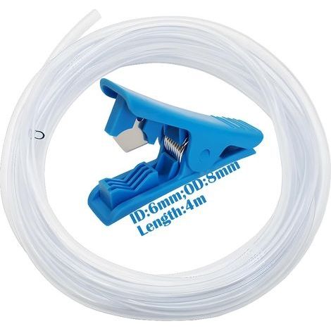 Tuyau PVC, Tuyau Transparent 6mm ID8mm OD, Tube Flexible, avec 1 coupe-tube (4 mètres) (1/5)