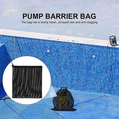 Sac filtrant réutilisable pour pompe à eau, housse de protection anti-colmatage pour pompe à eau de bassin, avec cordon de serrage, accessoire de filtration en maille, convient aux pompes à eau de bas (1/4)